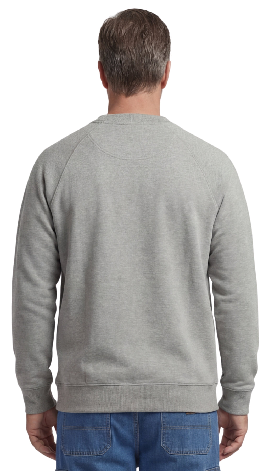 Mens 3-Pocket Fleece Sweatshirt with Raglan Seams, Chest Pocket and Tagless Neck